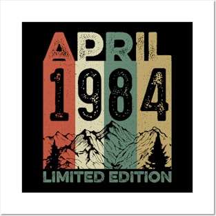 Vintage April 1984 Limited Edition 40th Birthday Gift For Men Women Posters and Art